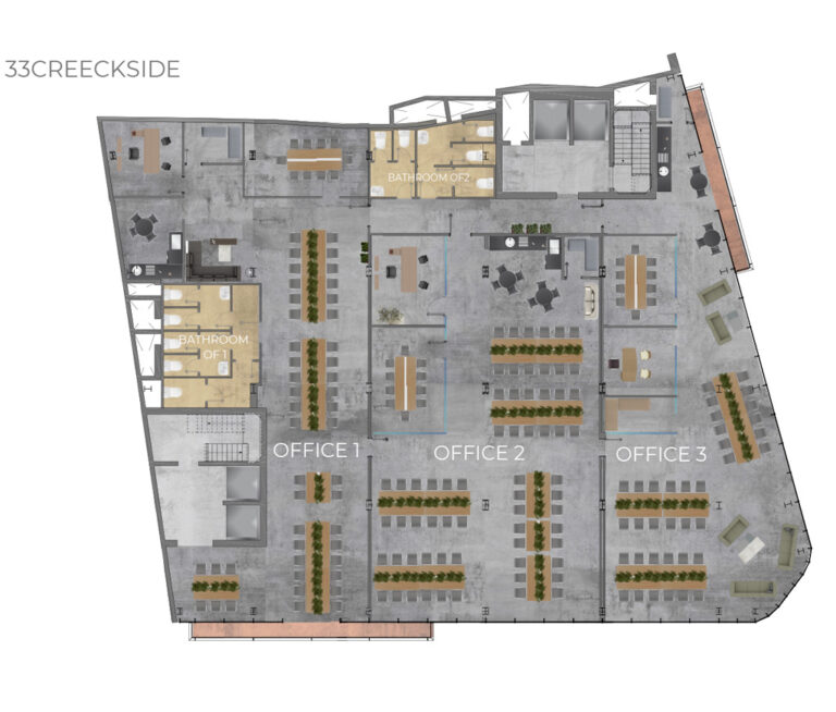 typical floor plan split in 3